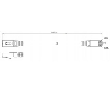 PATCHCORD SKRĘTKA GETFORT CAT.6 FTP 10m szary
