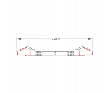 PATCHCORD SKRĘTKA GETFORT CAT.6A S/FTP LSOH 0,25m szary