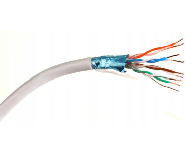 KABEL SKRĘTKA GETFORT CAT.6 F/UTP PVC szary 1m | Alarmista.pl