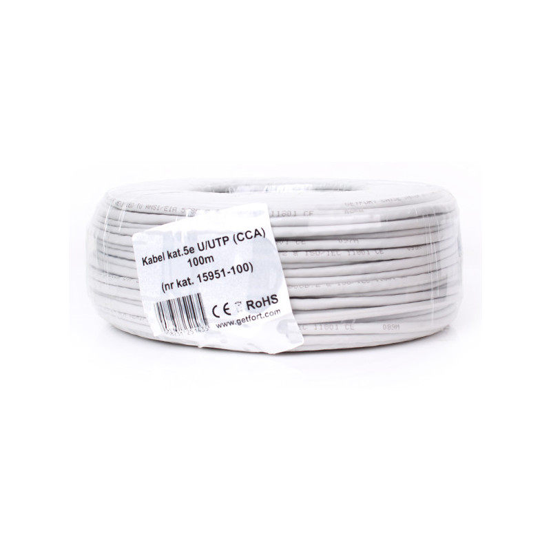 KABEL SKRĘTKA GETFORT CAT.5E U/UTP CCA 100m