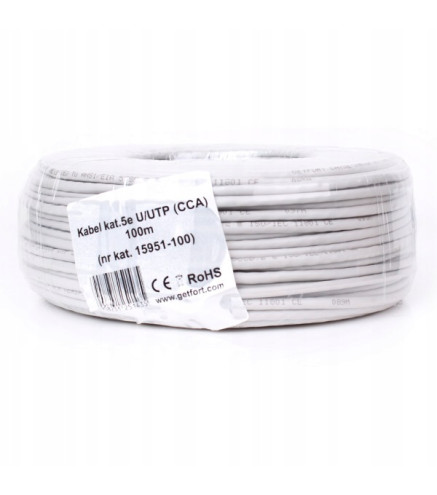 KABEL SKRĘTKA GETFORT CAT.5E U/UTP CCA 100m
