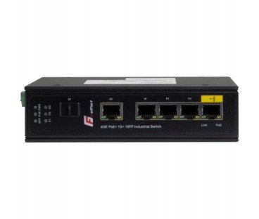 SWITCH POE GETFORT PRZEMYSŁOWY POE 4GE+1GE+1SFP (-40/80)