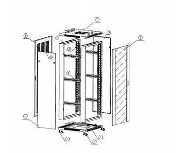 Szafa Rack GETFORT 19 cali 22U 600x600 Stojąca