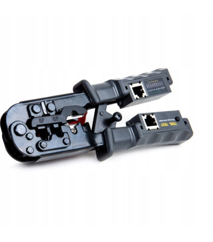 Zaciskacz wtyków Getfort 8P8C/RJ-45,6P6C/RJ-12,6P4C/RJ-11 z wbudowanym testerem