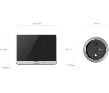 Wizjer do drzwi Ezviz CP4 2MP Wi-Fi srebrny