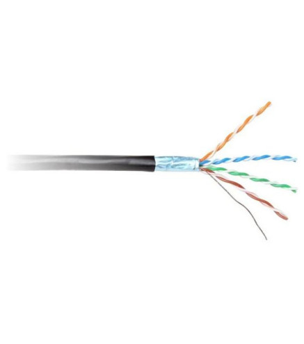 KABEL SKRĘTKA GETFORT CAT.6 F/UTP PVC wewn. czarny 1m | Alarmista.pl