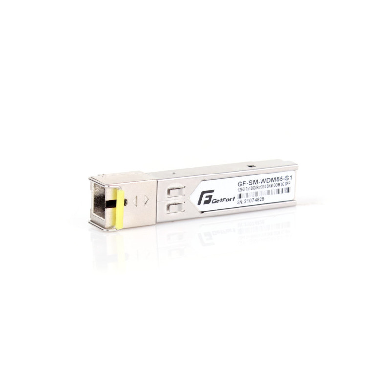 MODUŁ SFP GETFORT WDM 1.25Gbps 3KM SC/UPC SM, TX1550/RX1310 MODUŁ SFP GETFORT WDM 1.25Gbps 3KM SC/UPC SM, TX1550/RX1310
