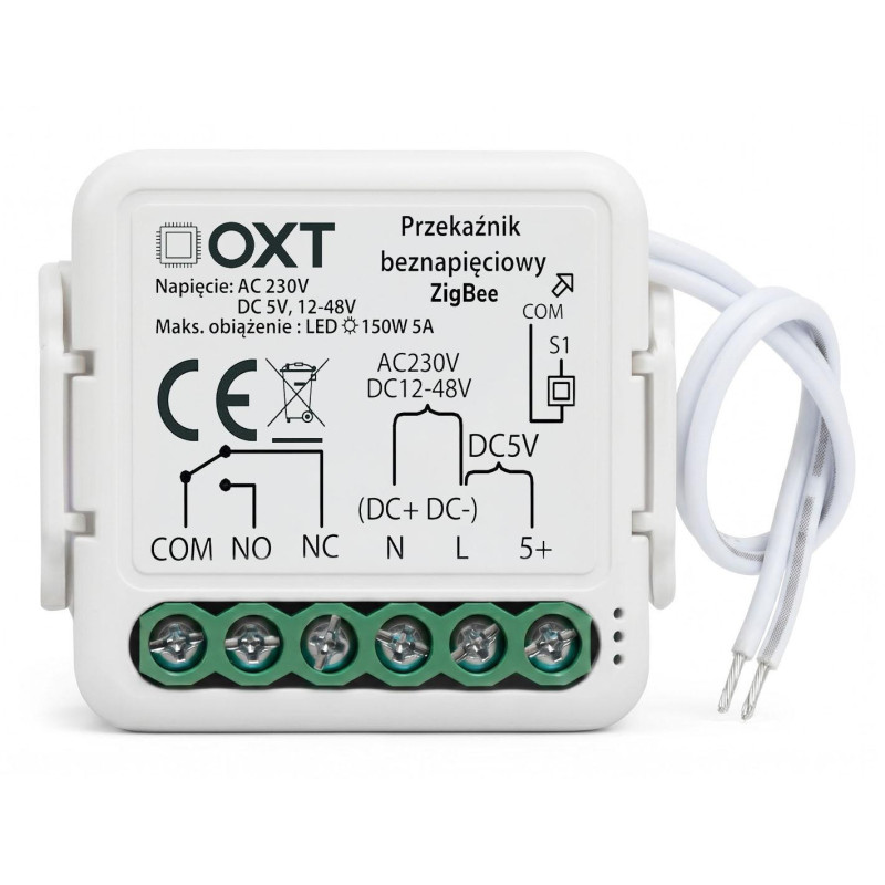 Moduł OXT Mini Przekaźnik beznapięciowy AC 230V DC 5V 12-48V ZigBee TUYA T250DC
