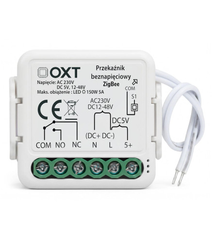 Moduł OXT Mini Przekaźnik beznapięciowy AC 230V DC 5V 12-48V ZigBee TUYA T250DC