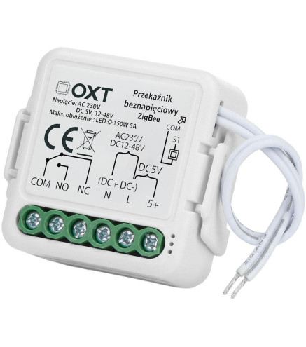 Moduł OXT Mini Przekaźnik beznapięciowy AC 230V DC 5V 12-48V ZigBee TUYA T250DC