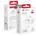 Ładowarka sieciowa Forcell F-Energy GaN III VT-60 60W PD QC 4.0+ 2x USB-C biała + kabel USB-C