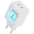 Ładowarka sieciowa Forcell F-Energy GaN III VT-60 60W PD QC 4.0+ 2x USB-C biała + kabel USB-C