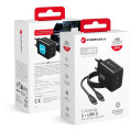 Ładowarka sieciowa Forcell F-Energy GaN III VT-60 60W PD QC 4.0+ 2x USB-C czarna + kabel USB-C