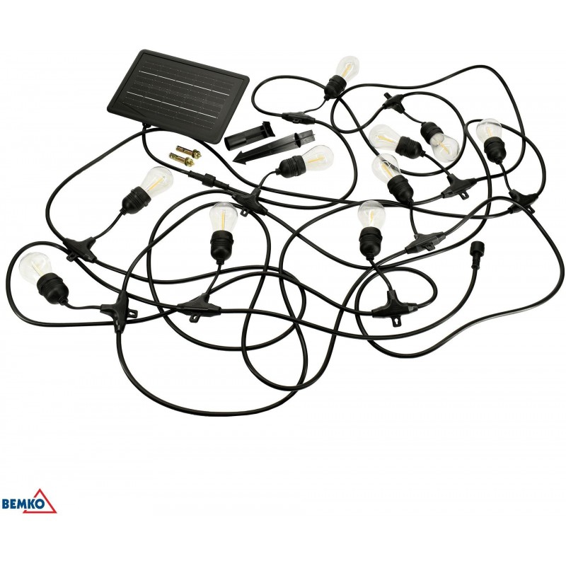 SOLARNA GIRLANDA OGRODOWA LED BEMKO SOLBEE 3W 3000K 10SZT 10M IP65 CZARNA C83-SOB-003BL-3K