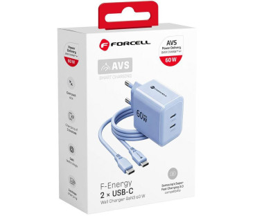 Ładowarka Forcell F-Energy GaN III VT-60 60W PD QC 4.0+ | Alarmista.pl