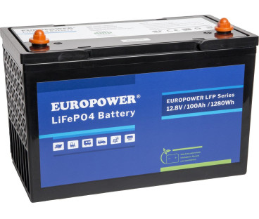 Akumulator LiFePO4 EUROPOWER serii LFP 12,8V 100Ah Bluetooth (Żywotność ~2000 cykli)