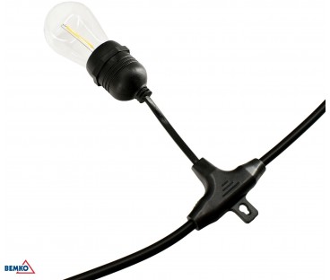 SOLARNA GIRLANDA OGRODOWA LED BEMKO SOLBEE 3W 3000K 10SZT 10M IP65 CZARNA C83-SOB-003BL-3K