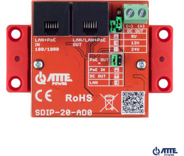 Adapter PoE obniżający napięcie ATTE SDIP-20-AD0
