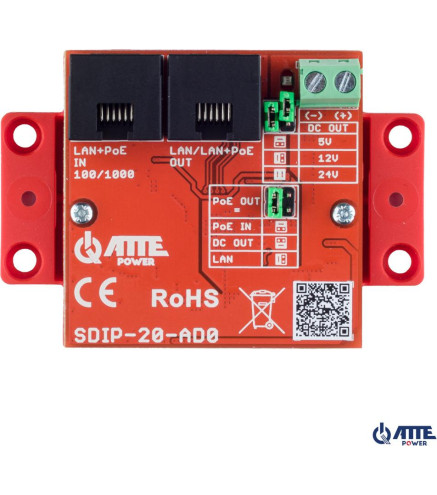 Adapter PoE obniżający napięcie ATTE SDIP-20-AD0