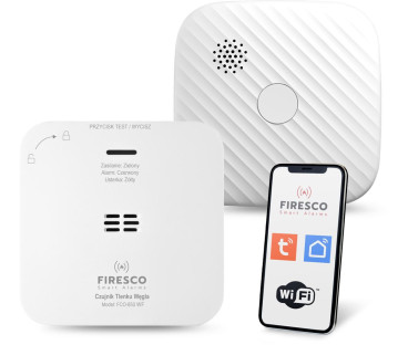 Zestaw czujników FIRESCO czujnik czadu + dymu z WiFi