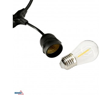 SOLARNA GIRLANDA OGRODOWA LED BEMKO SOLBEE 3W 3000K 10SZT 10M IP65 CZARNA C83-SOB-003BL-3K