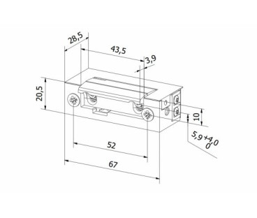 Elektrozaczep BIRA symetryczny ES1-001 12V AC/DC podstawowy