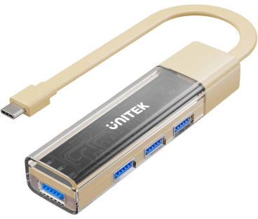 Unitek Hub dwukierunkowy USB C/USB A 5Gbps kremowy