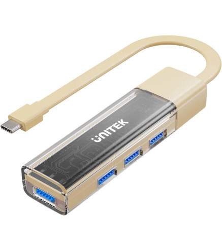 Unitek Hub dwukierunkowy USB C/USB A 5Gbps kremowy