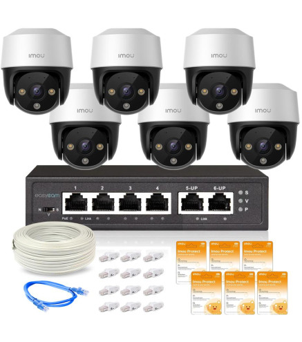 Zestaw 6 kamer IP Imou Cruiser 4MP POE z chmurą Imou Protect Basic