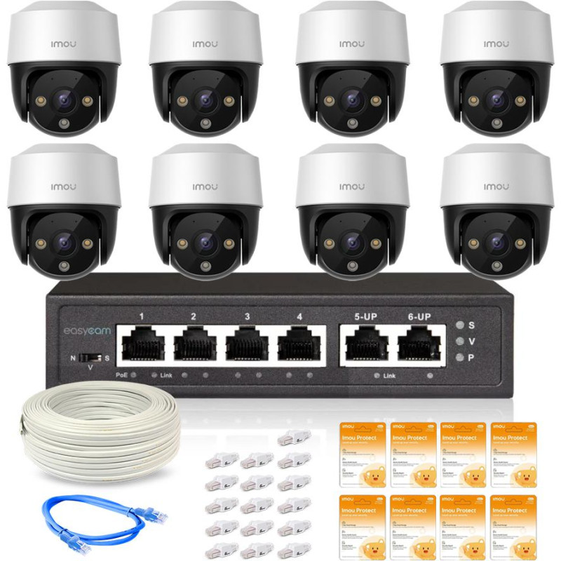 Zestaw 8 kamer IP Imou Cruiser 4MP POE z chmurą Imou Protect Basic