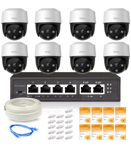 Zestaw 8 kamer IP Imou Cruiser 4MP POE z chmurą Imou Protect Basic