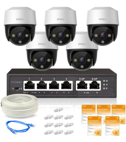 Zestaw 5 kamer IP Imou Cruiser 4MP POE z chmurą Imou Protect Basic