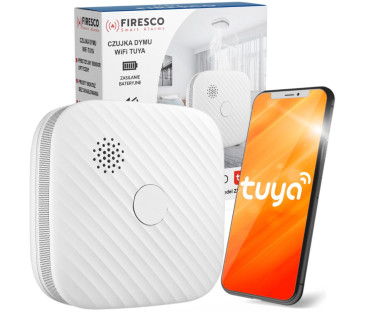 Czujnik dymu Firesco ZR153SW CB z WiFi aplikacja Tuya