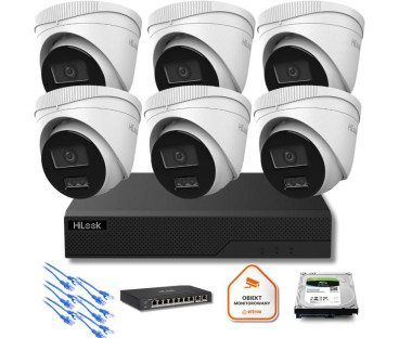Zestaw monitoringu IP Hilook 6x IPC-T280HA-LU 8MP Smart-hybrid Light