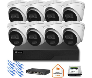 Zestaw monitoringu IP Hilook 8x IPC-T280HA-LU 8MP Smart-hybrid Light