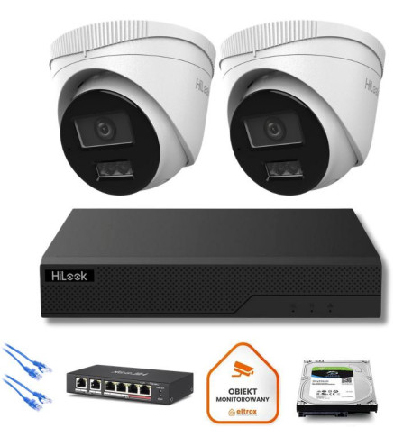 Zestaw monitoringu IP Hilook 2x kamera IPC-T260HA-LU 6MP Smart-hybrid Light