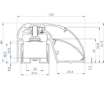 Elektromagnetyczny profil drzwiowy 400mm 300kg monitorowany CDVI P300EVO