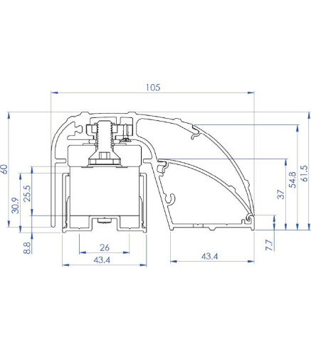 Elektromagnetyczny profil drzwiowy 400mm 300kg monitorowany CDVI P300EVO