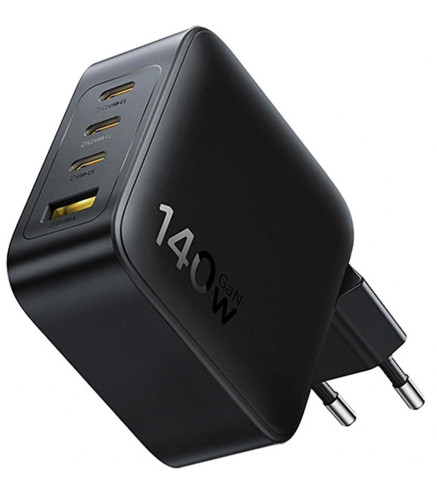 Ładowarka sieciowa Baseus EnerFill FH11 GaN 140 W 3x USB-C 1x USB-A PD 3.0 QC 4.0+ + kabel