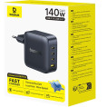 Ładowarka sieciowa Baseus EnerFill FH11 GaN 140 W 3x USB-C 1x USB-A PD 3.0 QC 4.0+ + kabel