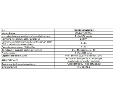 Moduł sterujący NICE On/Off-Control 868,4 Mhz FGS-225 ZW5 EU