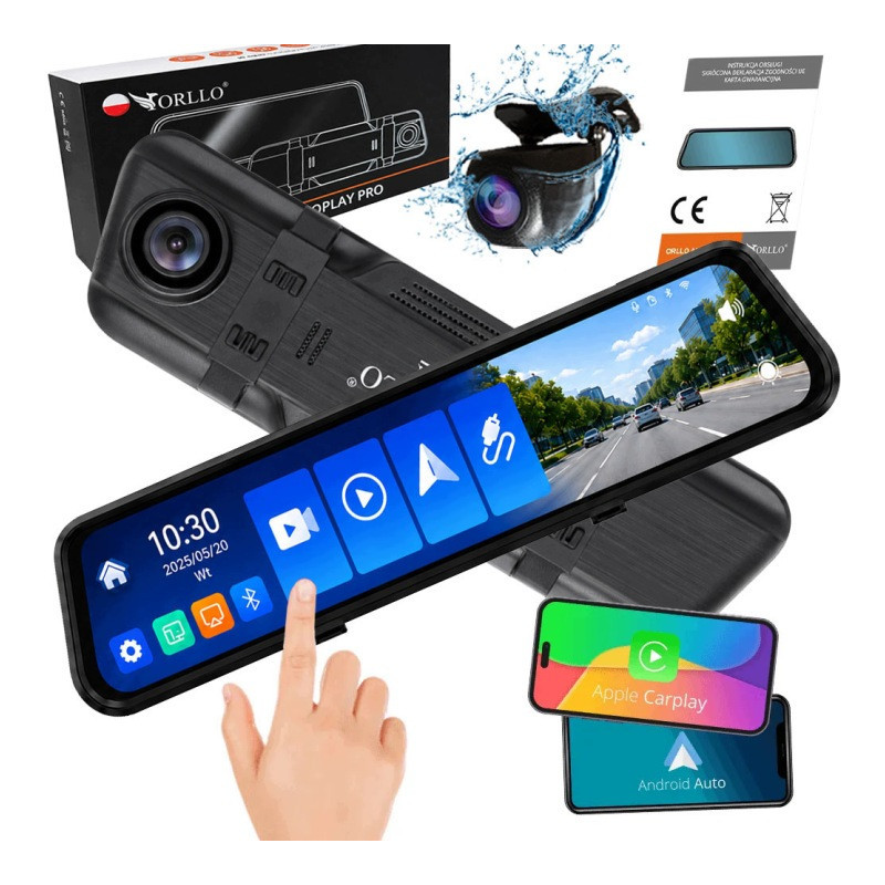 Kamera Samochodowa Przód Tył ORLLO Autoplay PRO 4K GPS WiFi