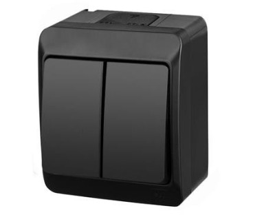 HERMES CZARNY ŁĄCZNIK NT SERYJNY IP44 ZACISKI ŚRUBOWE 10AX 250V 0332-09