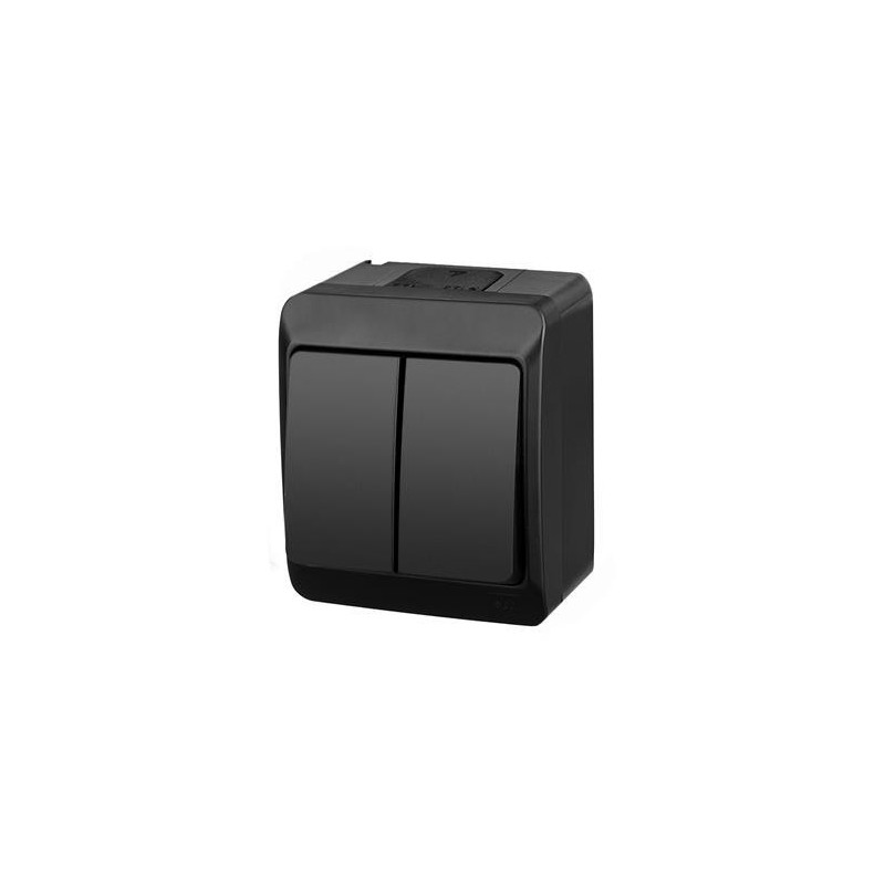 HERMES CZARNY ŁĄCZNIK NT SERYJNY IP44 ZACISKI ŚRUBOWE 10AX 250V 0332-09