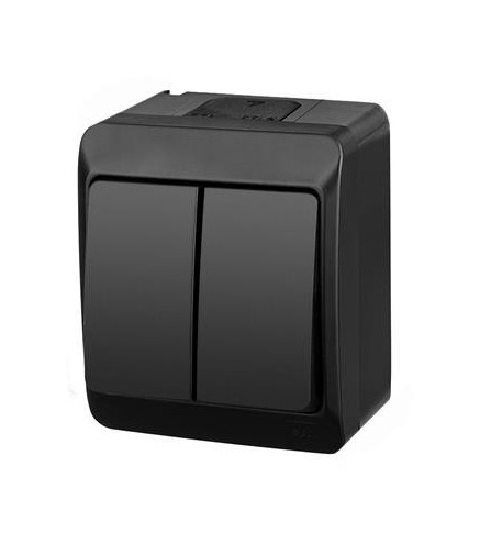 HERMES CZARNY ŁĄCZNIK NT SERYJNY IP44 ZACISKI ŚRUBOWE 10AX 250V 0332-09