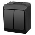 HERMES CZARNY ŁĄCZNIK NT SERYJNY IP44 ZACISKI ŚRUBOWE 10AX 250V 0332-09