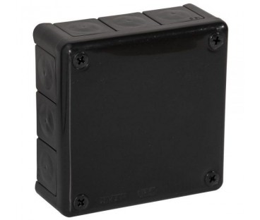 Puszka natynkowa pusta 12 wlotów VIPLAST VP-51 CZARNA IP55 118x118x46mm 051-05
