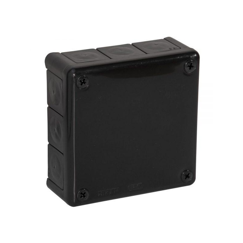 Puszka natynkowa pusta 12 wlotów VIPLAST VP-51 CZARNA IP55 118x118x46mm 051-05