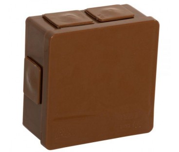 Puszka natynkowa pusta 6 wlotów VIPLAST VP-02 klik BRĄZOWA IP55 86x86x40mm 002-02
