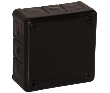 Puszka natynkowa pusta 12 wlotów VIPLAST VP-41 CZARNA IP55 98x98x42mm 041-05